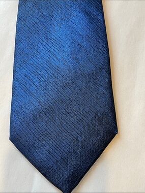 Barcelino necktie Men's Navy Blue Textured Silk Tie - Classic Formal Accessory